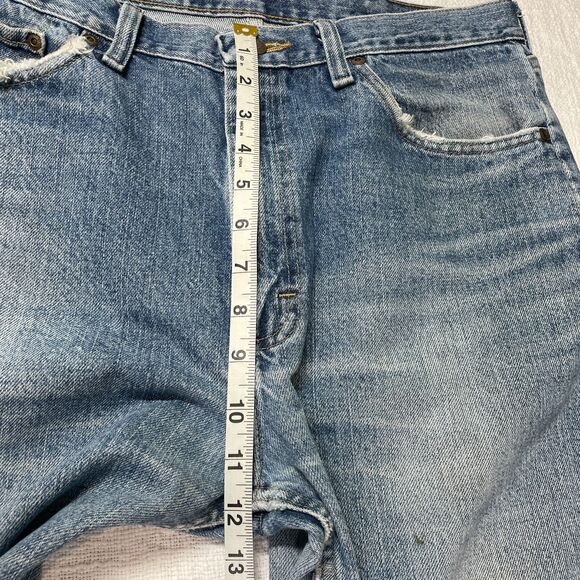 Vintage Wrangler Jeans Mens 32x35 Light Wash Distressed Vintage Wrangler Jeans - Picture 15 of 16